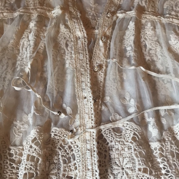 🔥SALE🔥 Anthropologie Boho Sheer Lace Crochet Tunic - Picture 8 of 8